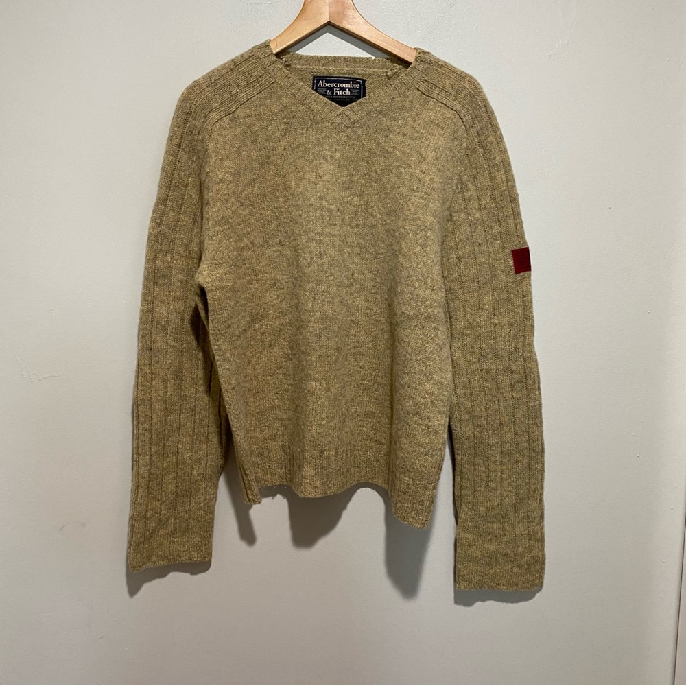 Abercrombie & Fitch Tan Crewneck Sweater‎ Medium-Weight Knit Size L